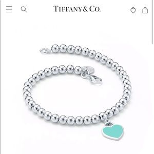 Authentic Tiffany & Co. Sterling silver beaded Return to Tiffany heart bracelet